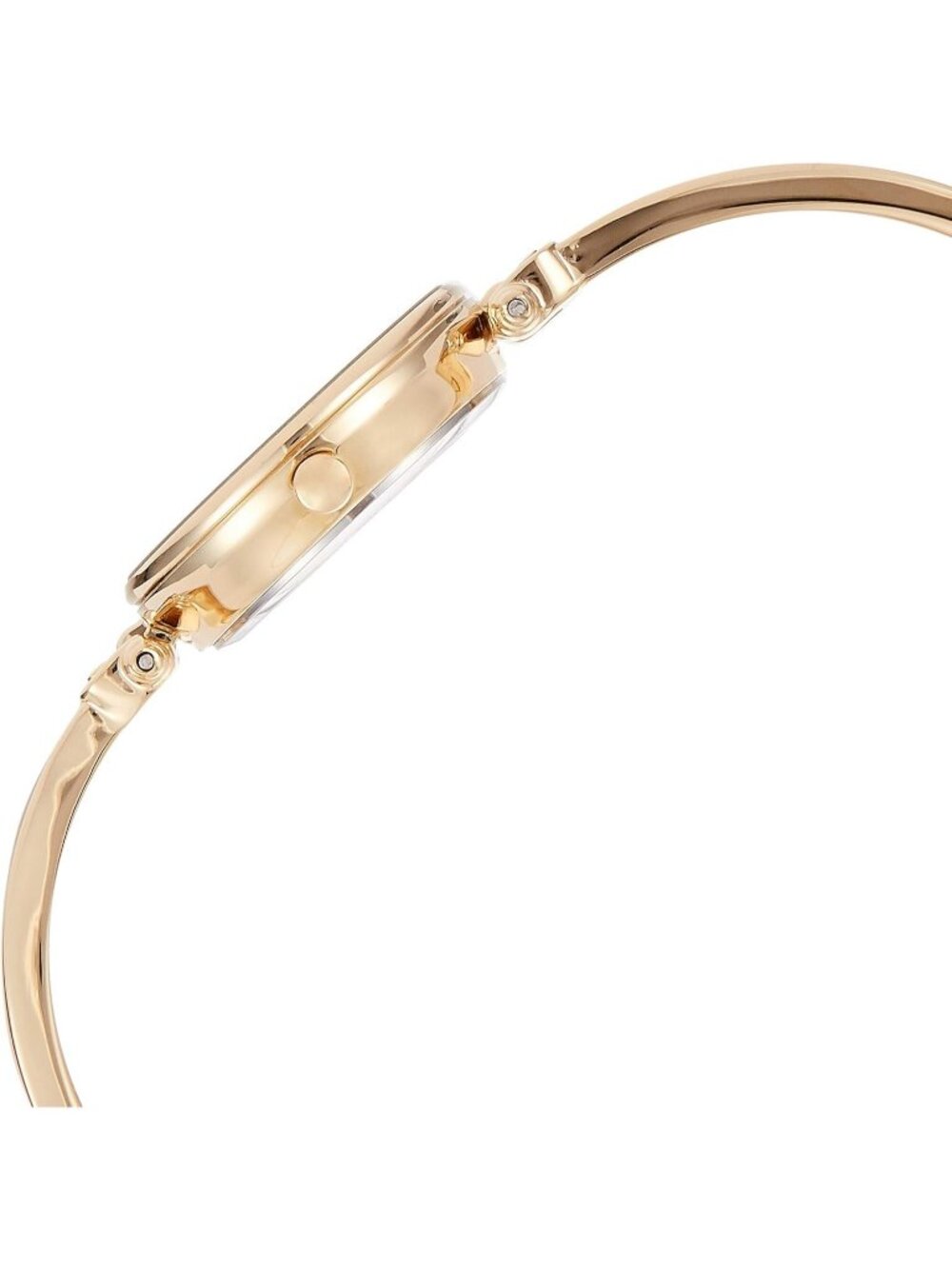 Womens Tan Gold Analog Quartz Bracelet Genuine Diamond Dial Bangle Classic Watch - Picture 3 of 6